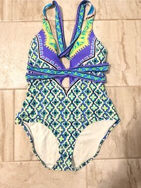 Trina Turk Patterned One-Piece Swimsuit // Sz 14